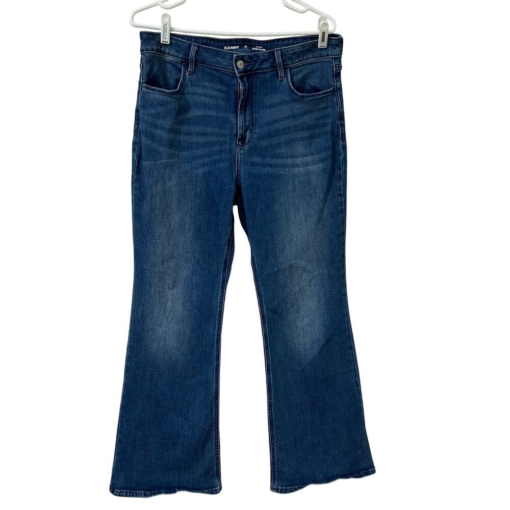 Old Navy Womens Size 10 Short High Rise Wow Flare Jeans Medium Wash Festival